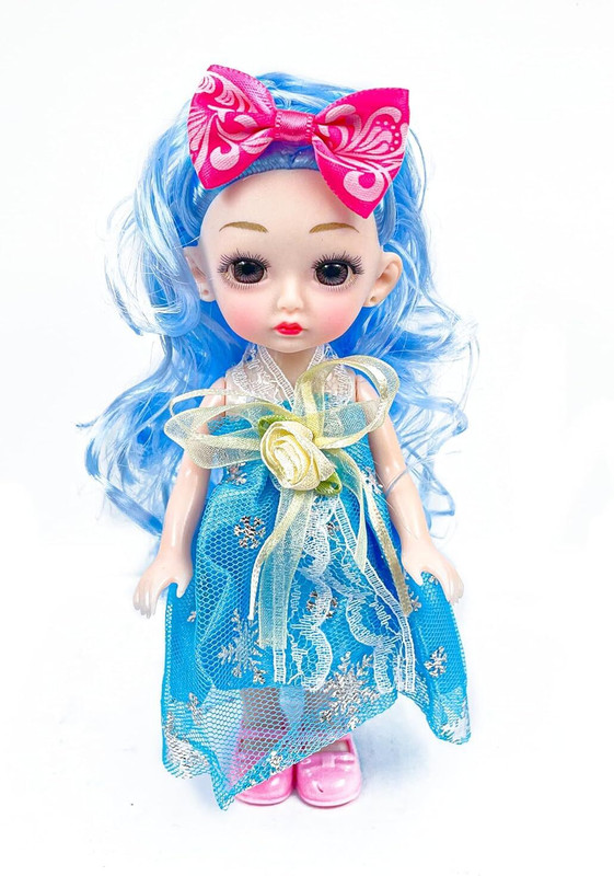 K V Toys Alia Cute Baby Doll with Fancy Outfit, Cute hairbow & Vibrant Colors (Blue)(Blue)