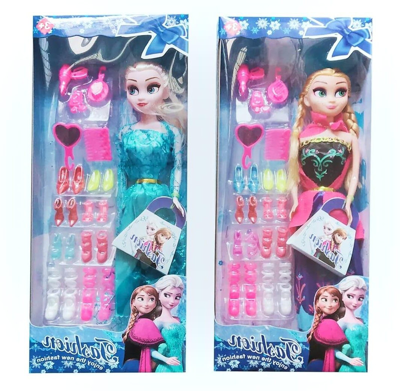 SHASHIKIRAN rozen Anna elsa Doll Set with Baby Doll and Dresses and Accessories(Multicolor)