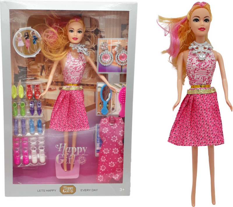 NV COLLECTION Plastic Moveable Doll Set for Girls Baby with Accessories Dolls Set(Multicolor)