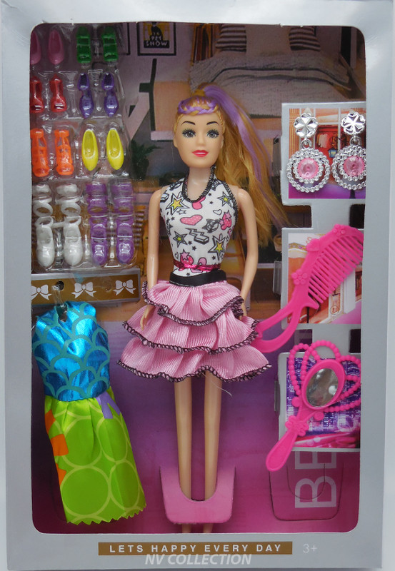 NV COLLECTION Shine Fashion Stylish Doll with Foldable Leg & Hand comes with Dresses/Shoe/Sandals and accessories(Multicolor)