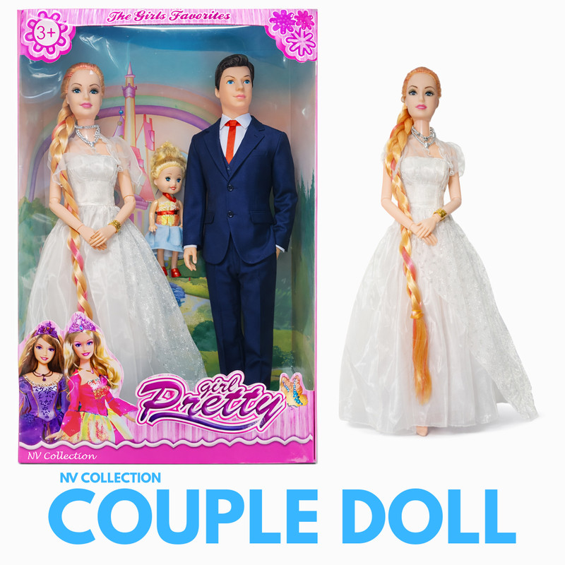 CTC CREATION Cute Family Doll Set with Baby and Fun Role Play Items(Multicolor)