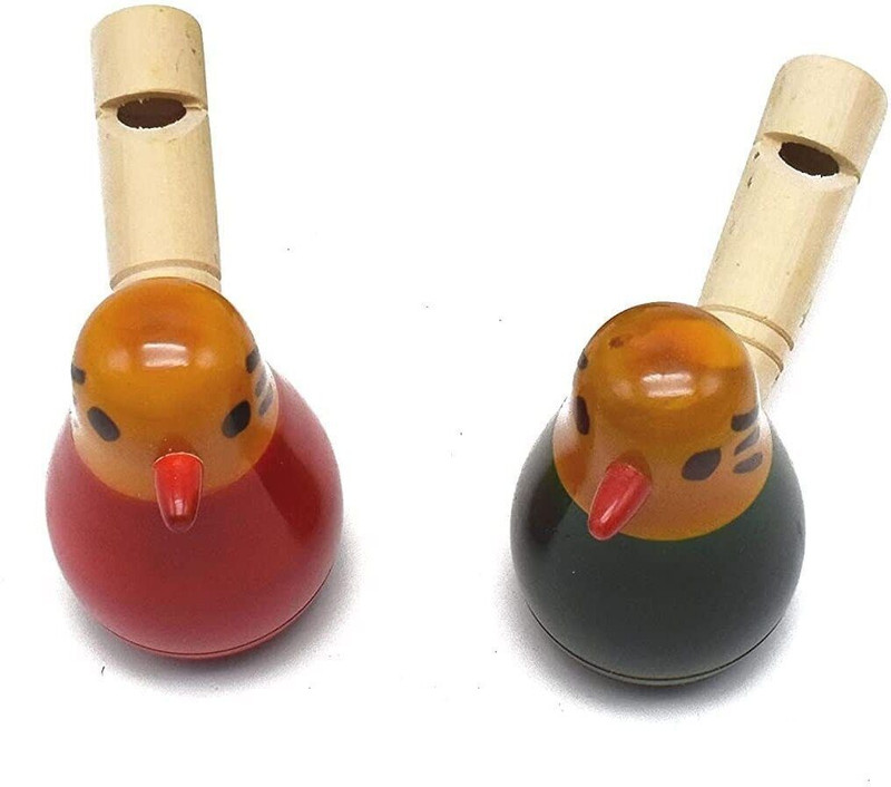 Crafts India handcrafted Wooden Bird Whistle Toy for Kids ( 1 Year+) - Set of 2 pcs(Multicolor)