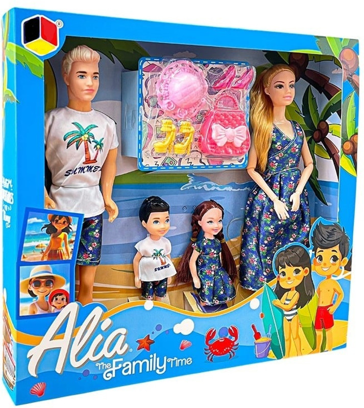 Barodian's Beach Side Theme Family Doll With Ken and Wife With 2 Kids [ Multicolor ](Multicolor)