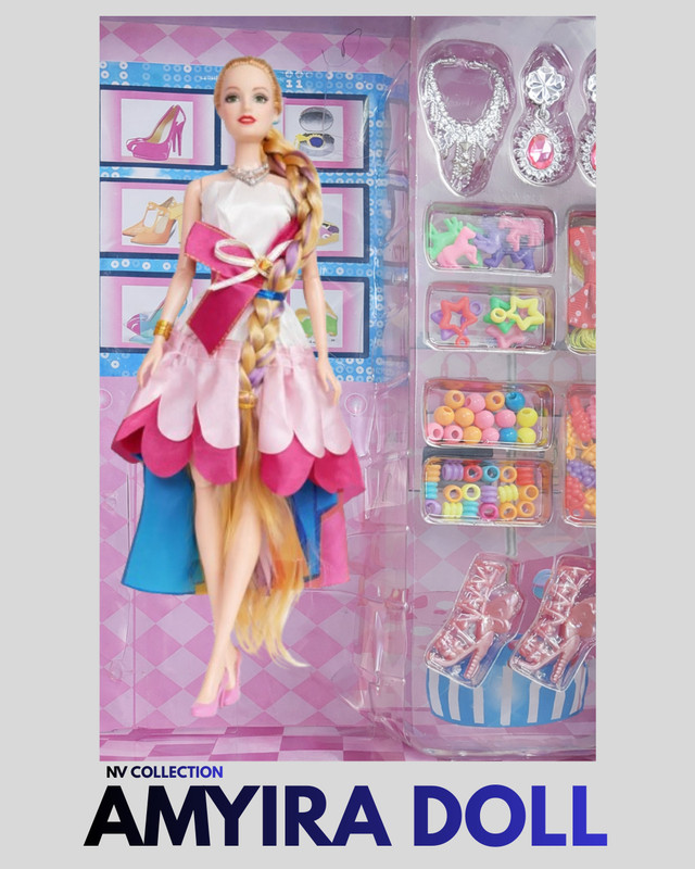 CTC CREATION Amayira Baby Doll Dress Up Playset with Accessories(Multicolor)