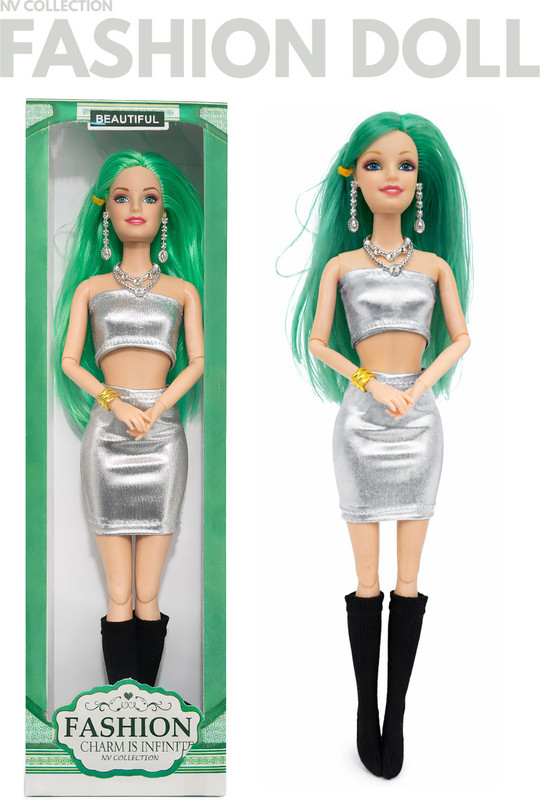 NV COLLECTION Trendy doll set with fashionable accessories for pretend play adventures(Multicolor)