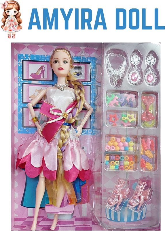 NV COLLECTION Amyira Foldable Limbs Doll with Complete Accessory Set(Multicolor)