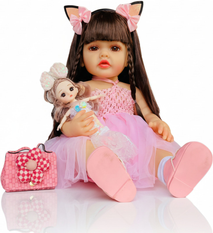 NestyFox Realistic Silicone Doll 53 cm with Sound & Motion Sensor |Mermaid Doll & Handbag(Blue)
