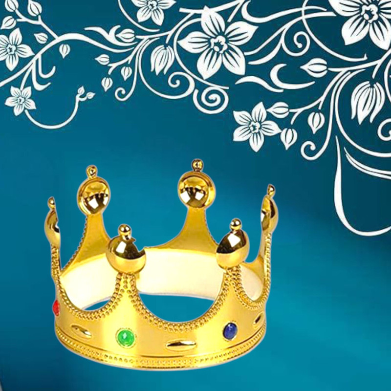 taka saki Birthday party crown for boys golden king prince tiara for kids childrens(Gold)
