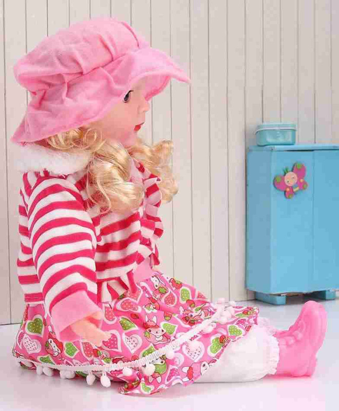 Pluspicks Cute Looking Musical, Rhyming Babydoll Soft Push Stuffed Baby Girl Toy for Kids(Multicolor)