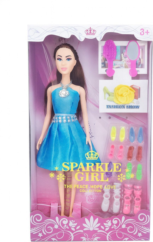 pugly Sparkle Girl Fashion Doll Set for Kids |(Multicolor)