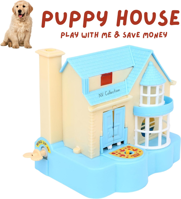 NV COLLECTION Non-Electric Puppy Coin Bank – Lovely Savings Box for Kids(Multicolor)