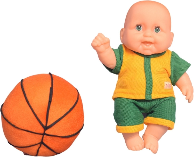 EL FIGO Toy for Kids / Doll With Soft Ball (Moveable Hands & Legs of Doll) (2 Pcs Set)(Multicolor)