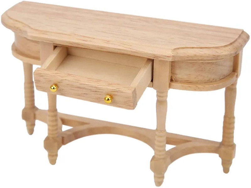 MINIATURES SHOP Miniature Victorian Side Table Dollhouse Accessories Playset(Beige)