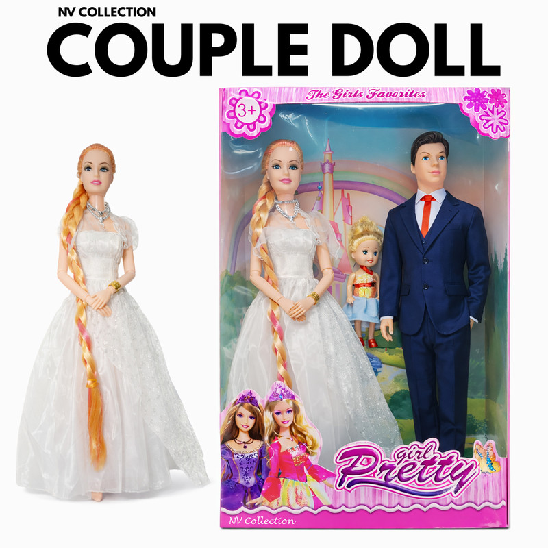 CTC CREATION Mom Dad Baby Doll Family Set with Toy Accessories(Multicolor)