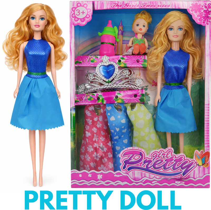 NV COLLECTION Trendy Dress-Up Dolls with Accessories for Kids(Multicolor)