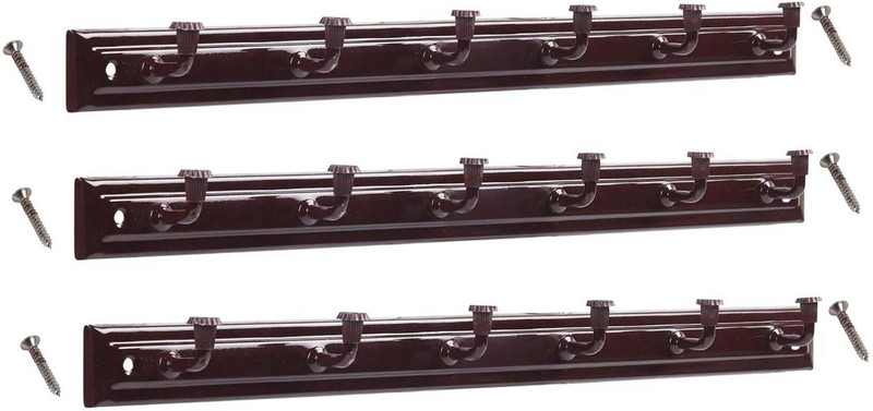 Newai Cloth Hanger with Screws Brown Pack of 3 Door Hanger