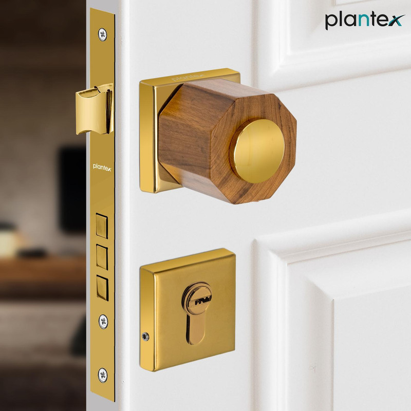 Plantex Stainless Steel, Brass Glossy Handlesets(Gold)