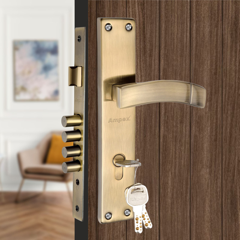 AMPEX Stainless Steel, Brass, Iron Glossy Deadbolts(Brown, Steel)
