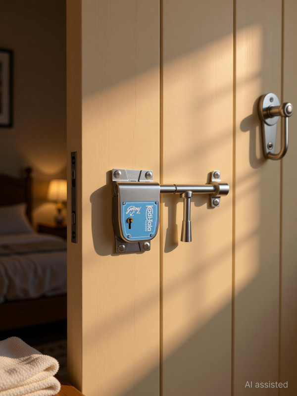 Godrej Locks Stainless Steel Chrome Door levers(Silver, Blue)