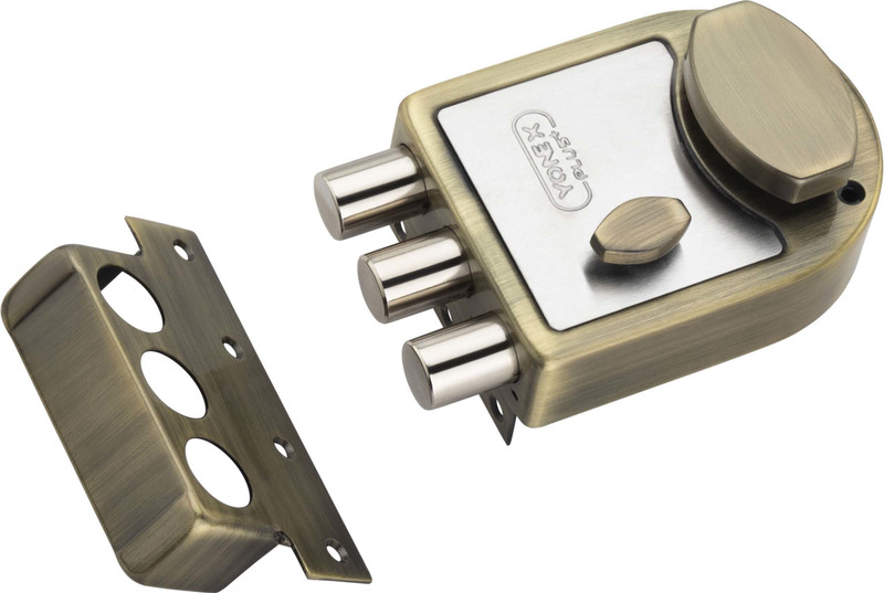 AMIGOS TRI BOLT ANTIQUE Steel Metallic, Luster Deadbolts(Steel)