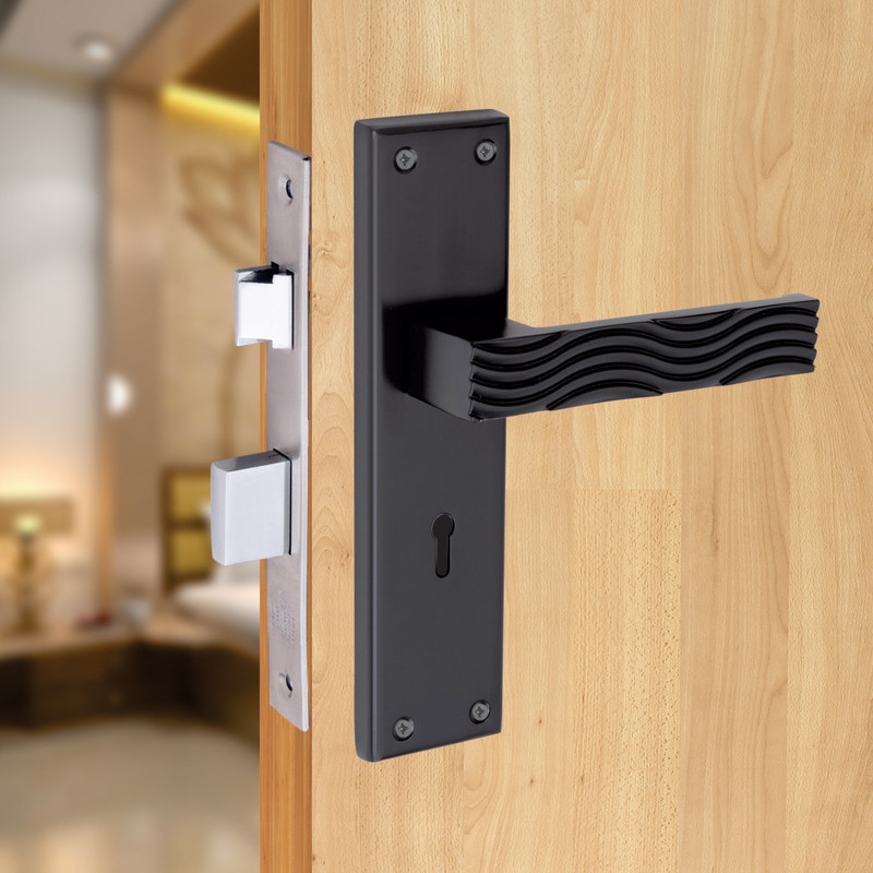 QORP LOCKS Stainless Steel, Aluminium Glossy Handlesets(Black)