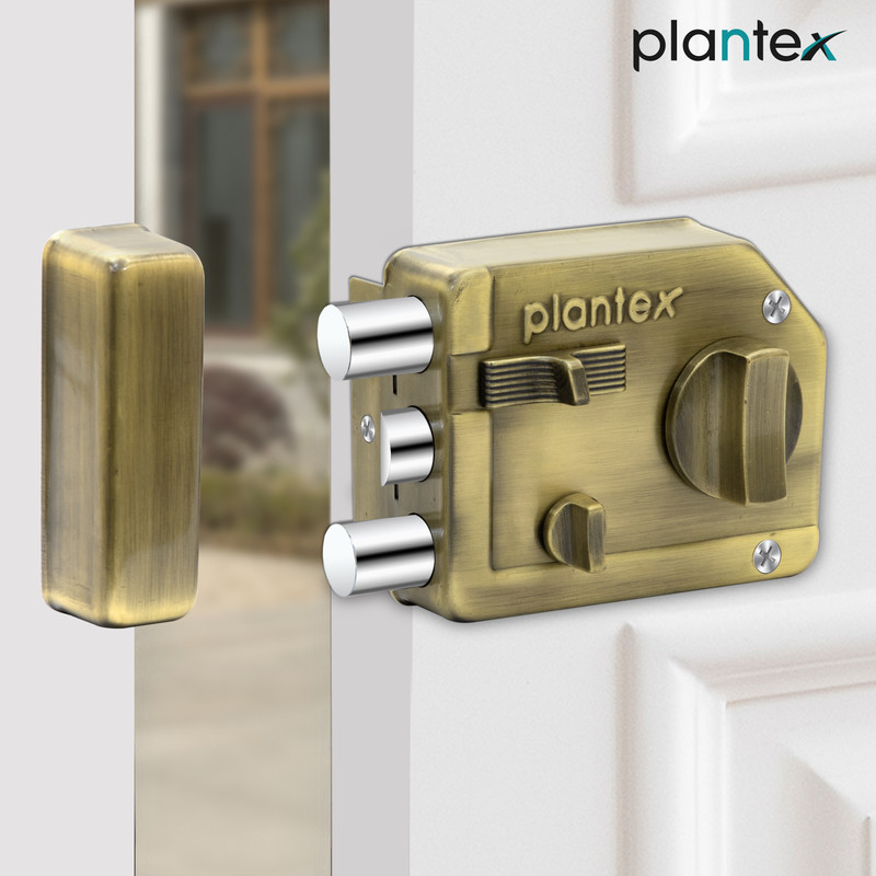 Plantex Steel, Brass Glossy Deadbolts(Gold)