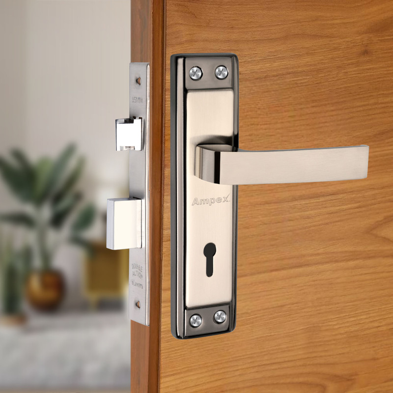 Doorima Brass, Iron, Steel Glossy Handlesets(Black, Silver)