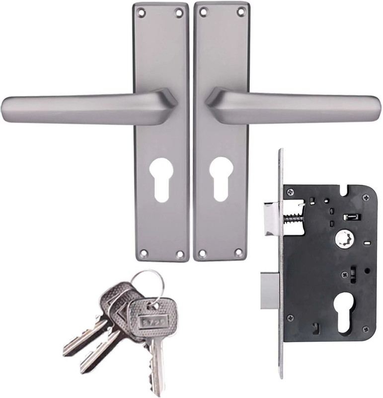 Godrej Locks Nickel Matte Handlesets(Silver)
