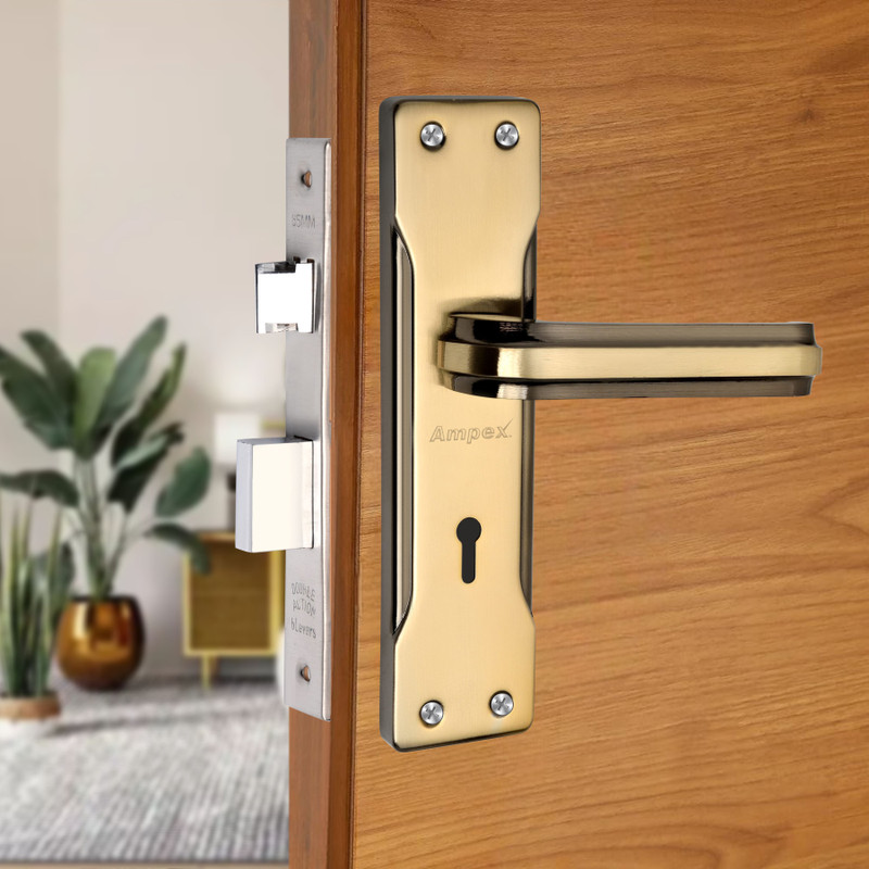 AMPEX Brass, Iron, Steel Glossy Door levers(Gold)