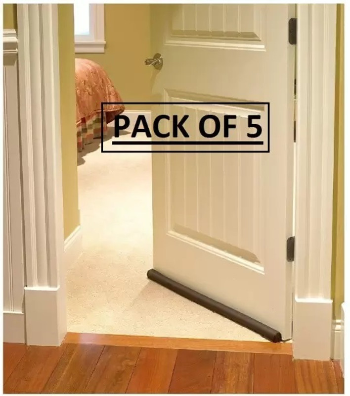 PYORIT Door Stoppers | Seal | Closers |Bottom| (Pack of 5, 39 INCH) Strip Guard Sound-Proof Reduce Noise Energy Saving Weather Stripping Door Mounted Door Stopper(Brown)