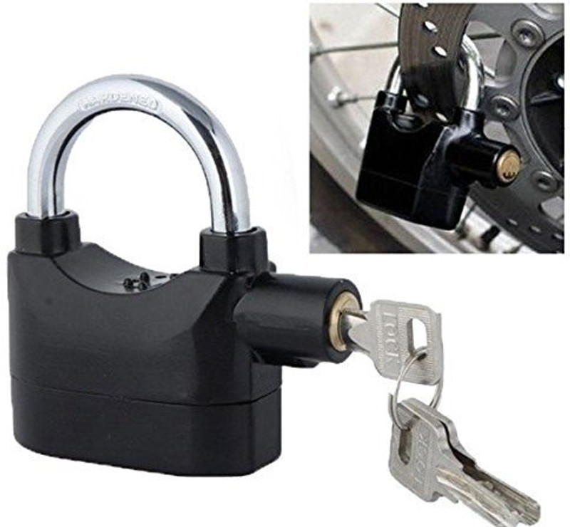 Muskan Enterprises LOCK-001 Steel Polished Finish Anti Theft Sensor Alarm Lock (Black) Door & Window Door Window Alarm(MEDIUM)