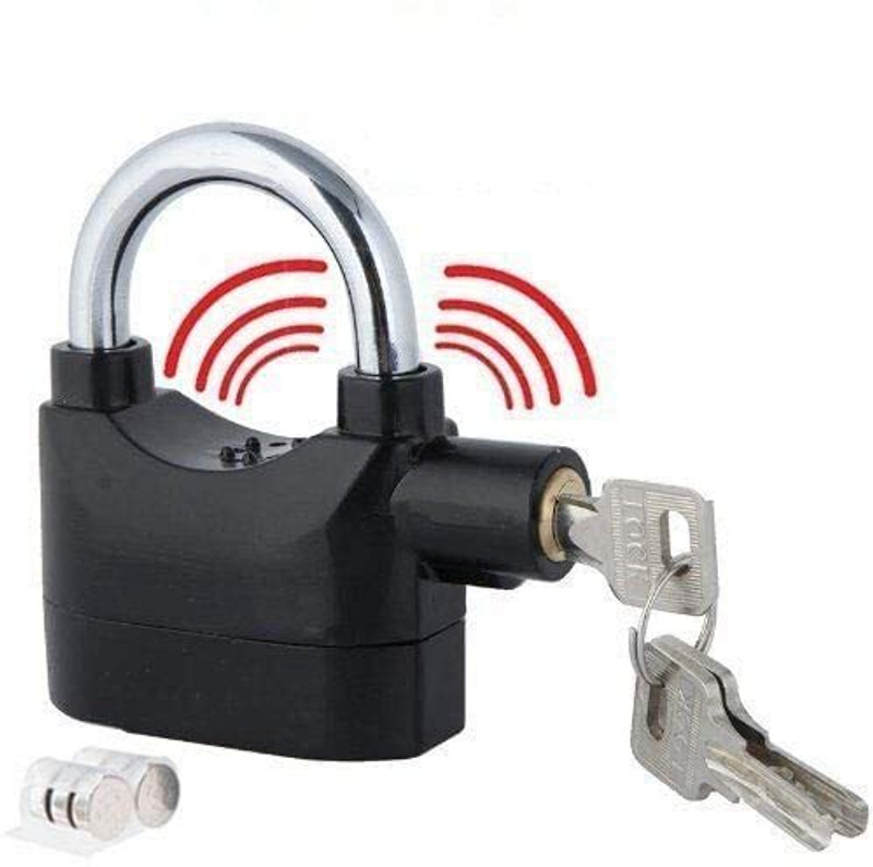 NIVKEZ Alarm Security Lock with Motion Sensor Siren and 3 Keys,Metallic Finish for home Door & Window Door Window Alarm(loud)