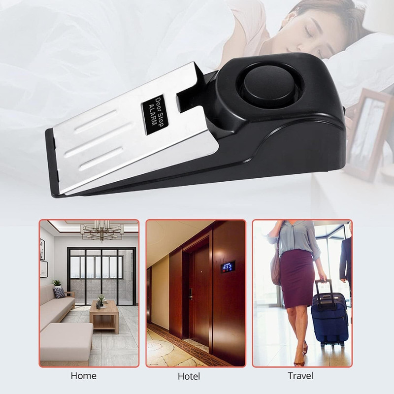 BBBIKINI Door Stopper with 120DB Security Alarm, Floor Wedge Doorstop for Travel, Home Door Door Window Alarm(120dB)
