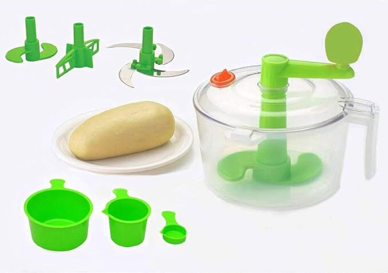 PAVANSUT 2in1Automatic Atta Roti Dough chakki Maker Measuring Cups Set Mixer-Home Kitchen Plastic, Copper Planetary Dough Maker(Green, Blue)