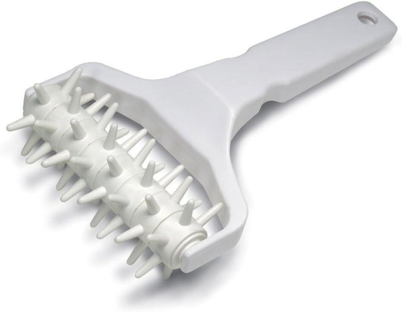 JAMBOREE Pizza Dough Docker, Pizza Roller with Spikes, Pizza Oven Accessories PP (Polypropylene) Continuous Dough Maker(White)