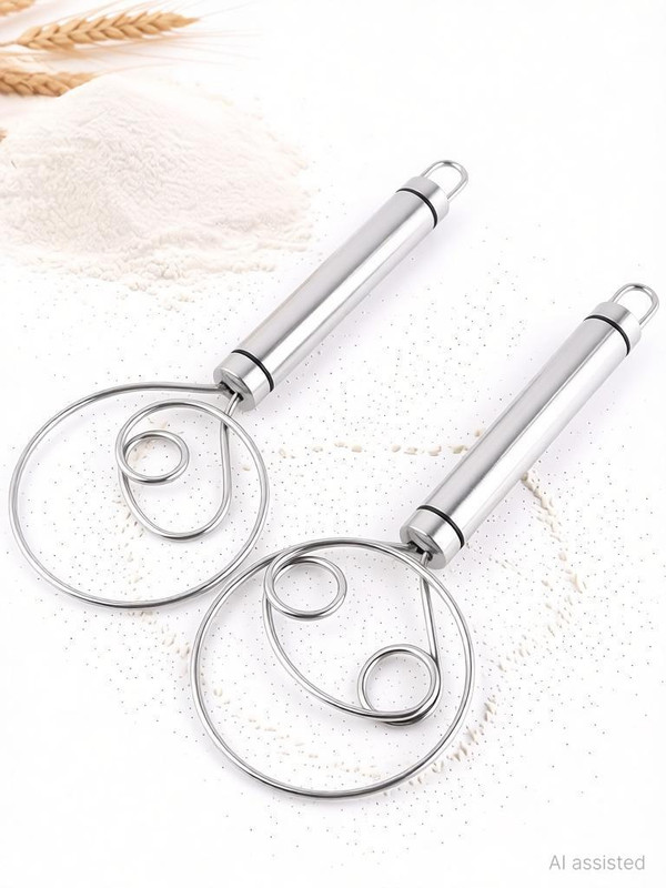 omkar Stainless Steel Atta Kneader Manual Dough Maker Flour Mixer Roti Atta Blender Stainless Steel Detachable Dough Maker(Silver)
