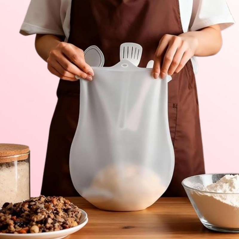TIADINE Professional Silicone Dough Kneader Bag for Professional Kitchen Use Silicone Detachable Dough Maker(Multicolor)