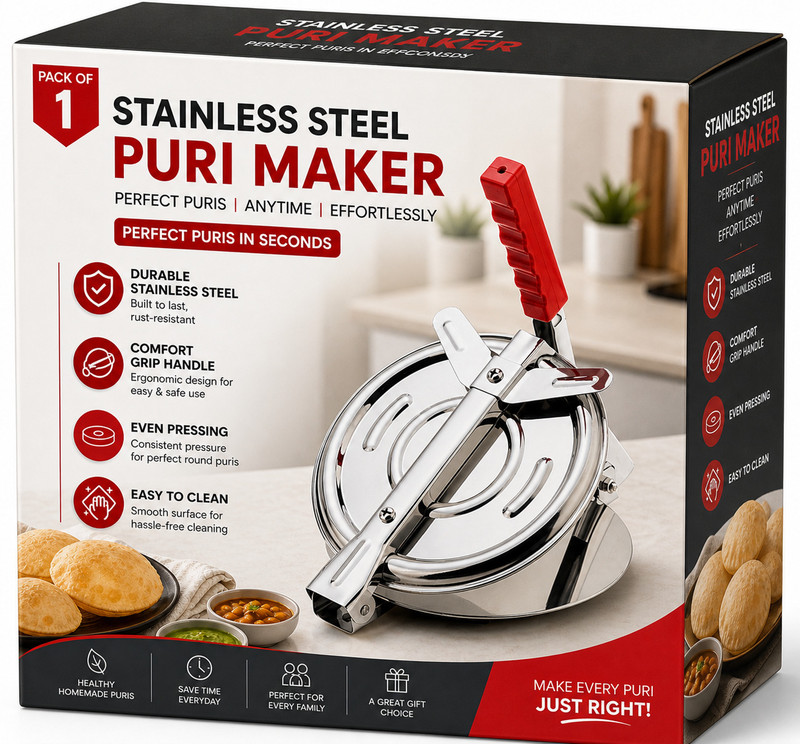 NAVYUG Cold (NAVYUG_STAINLESS STEEL_PURI PRESS MACHINE Manual Dough Press(NAVYUG_STAINLESS STEEL_PURI PRESS MACHINE)