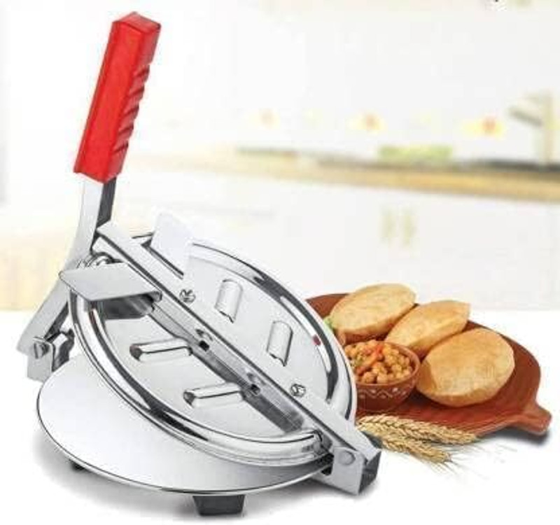 vernaxy Hot Press Machine Home and Kitchen for Making papad Manual Dough Press(Stainless Steel Puri Maker)