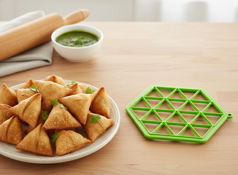 takshvi Dumpling Press(Plastic 24-in-1 Samosa Gujiya Momos Maker Mould | Green Food-Grade Plastic Press)