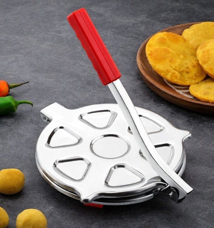 MinzAy Hot Papad Khakhra Roti Chapati Press for Kitchen Use Manual Dough Press(Stainless Steel Puri Press Maker Manual Puri Maker Machine with Easy Grip Handle)