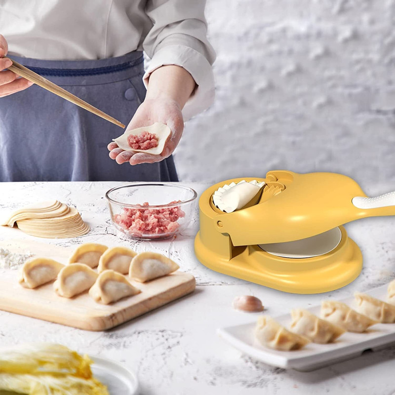 PREMEY FASHION Cold 2 in 1 Dumpling Maker Ghughra Momos Maker Machine Manual Dough Press(2 in 1 Puri Dumping Momos Maker)