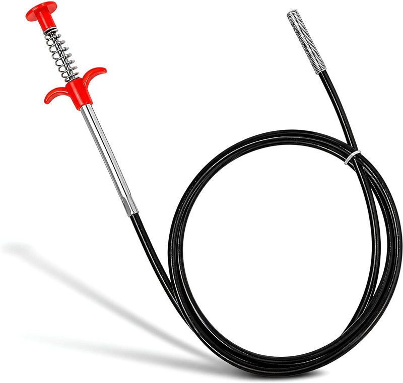 Ajora Drain Pipe Cleaning Spring Stick, Hair Catching Drain Pipe Cleaning Wire Multi-purpose Plunger