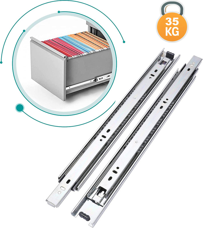 Aipl Side Mount Full Extension Drawer Slide(Pack of 2)