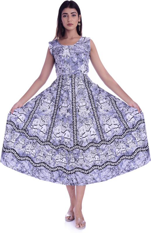 DORAYA Women Maxi Blue Midi/Calf Length Dress