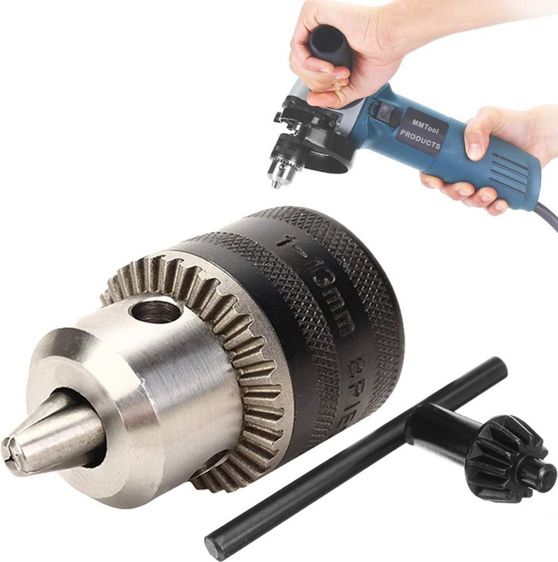 MMTool PRODUCT 13MM Drill Chuck For 4 Inch Angle Grinder- Angle Grinder Drill Chuck M10 Size Black Drill Bit Guage