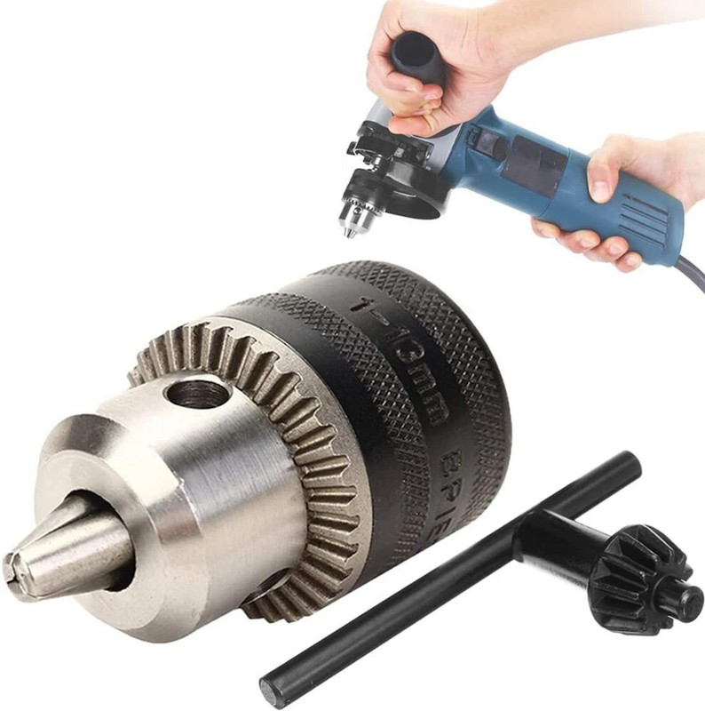 SVH 13mm Drill Chuck With Adapter for Angle Grinder to drill 1mm to 13mm Angle Grinder Convert to drill 1mm to 13mm(M10-1/2UNF)