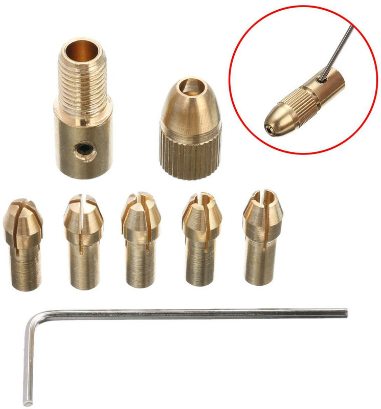 Gadariya King 8pcs New 0.5-3mm Drill Bit Collet Mini Twist Drill Tool Chuck Set 2.5 hole size