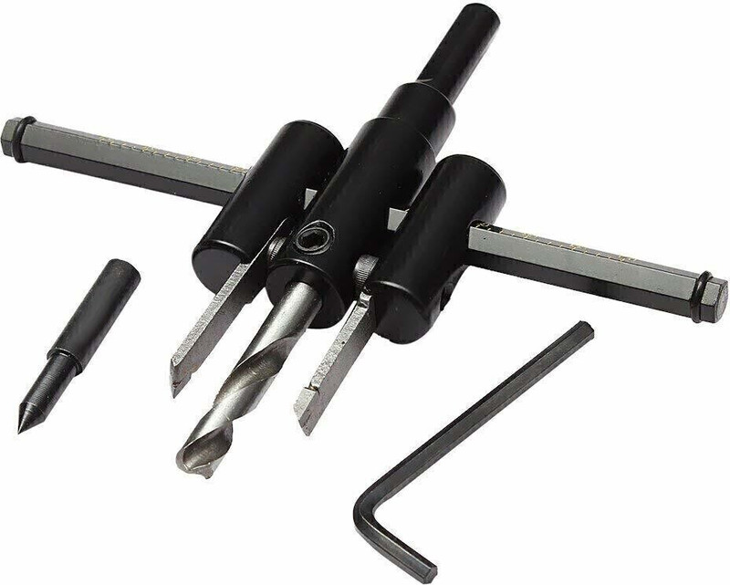 SHUANG YOU New Flexsteel Adjustable Circle Cutter Drill Bit Kit Metal Wood Twist Hole Diy Woodworking Tools 30-120mm New Flexsteel Adjustable Circle Cutter Drill Bit Kit Metal Wood Twist Hole Diy Woodworking Tools 30-120mm