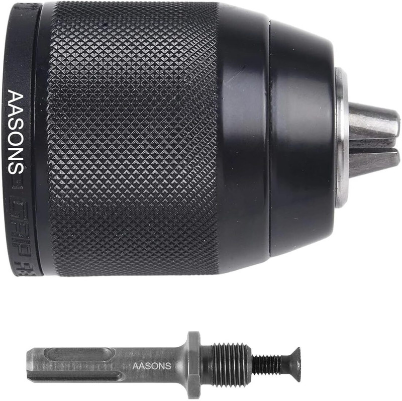 AASONS Heavy Duty 13mm Metal Body Keyless Chuck Mount 1/2”-20UNF +SDS adaptor For Reverse Forward Cordless & Electric Drill/Screwdriver Machine